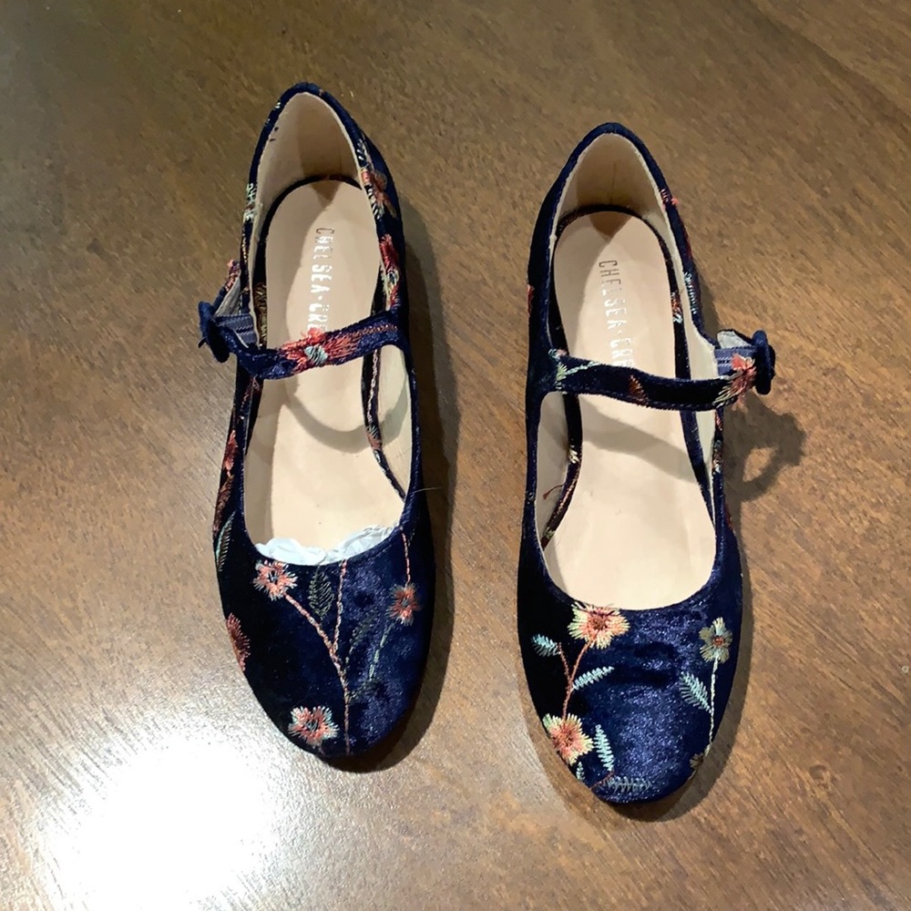Velour Floral Flats